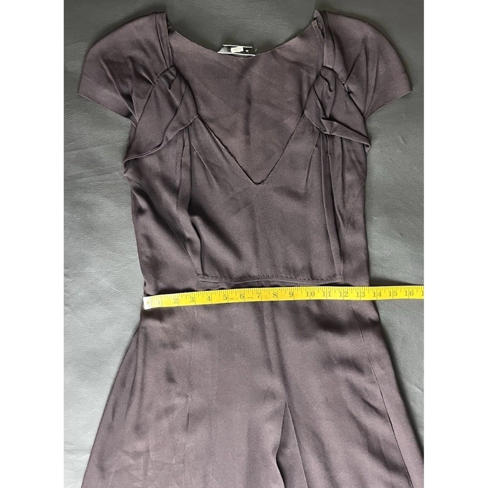 Prada 2007 Archival Brown Crepe V-Neck Midi Dress IT 42 US 6-8 A-Line Flare Luxe - Picture 9 of 13